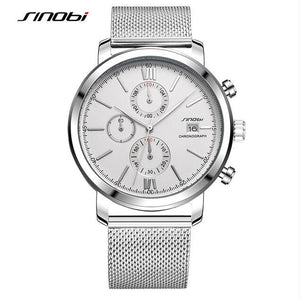 SINOBI men's watch waterproof sports stainless steel watch