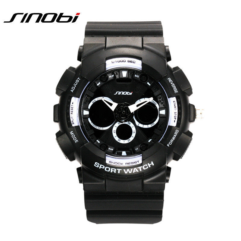 Top brand SINOBI dual display men's fashion leisure sports waterproof watch