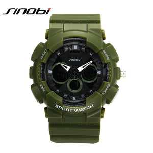 Top brand SINOBI dual display men's fashion leisure sports waterproof watch